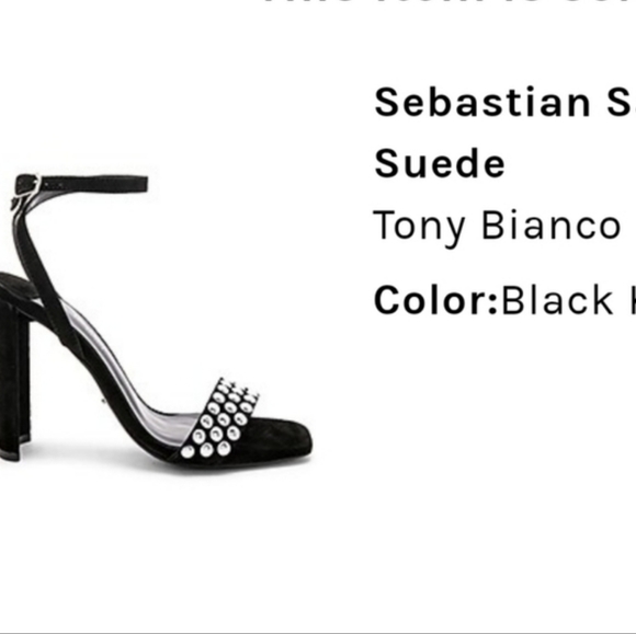 Tony Bianco shoes Sebastion black suede heels silver embellishment size 10 - Picture 4 of 17